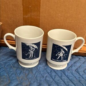 Vintage MORTON SALT set 2  Coffee Mugs Set